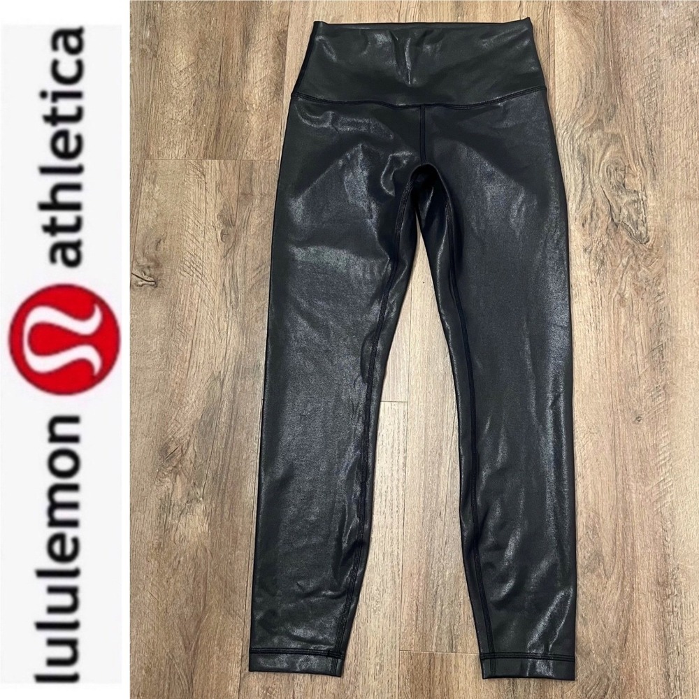 Lululemon Wunder Train High-Rise Tight 25" *Foil Radiate Foil Print Black Size 6